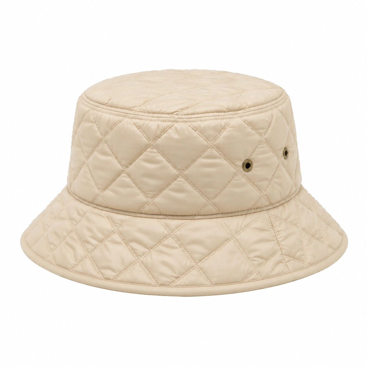 Anglerhut Einheitsgröße Beige gesteppter Stoff für Alltag mit breiter Krempe
