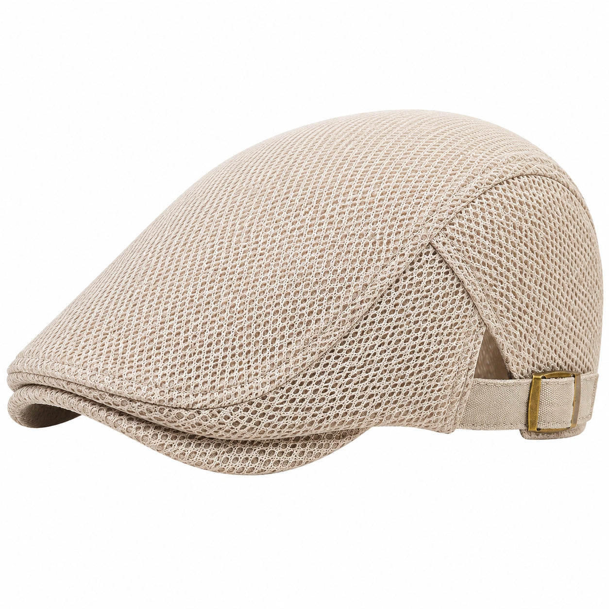 Schiebermütze Einheitsgröße Beige aus Meshgewebe verstellbar