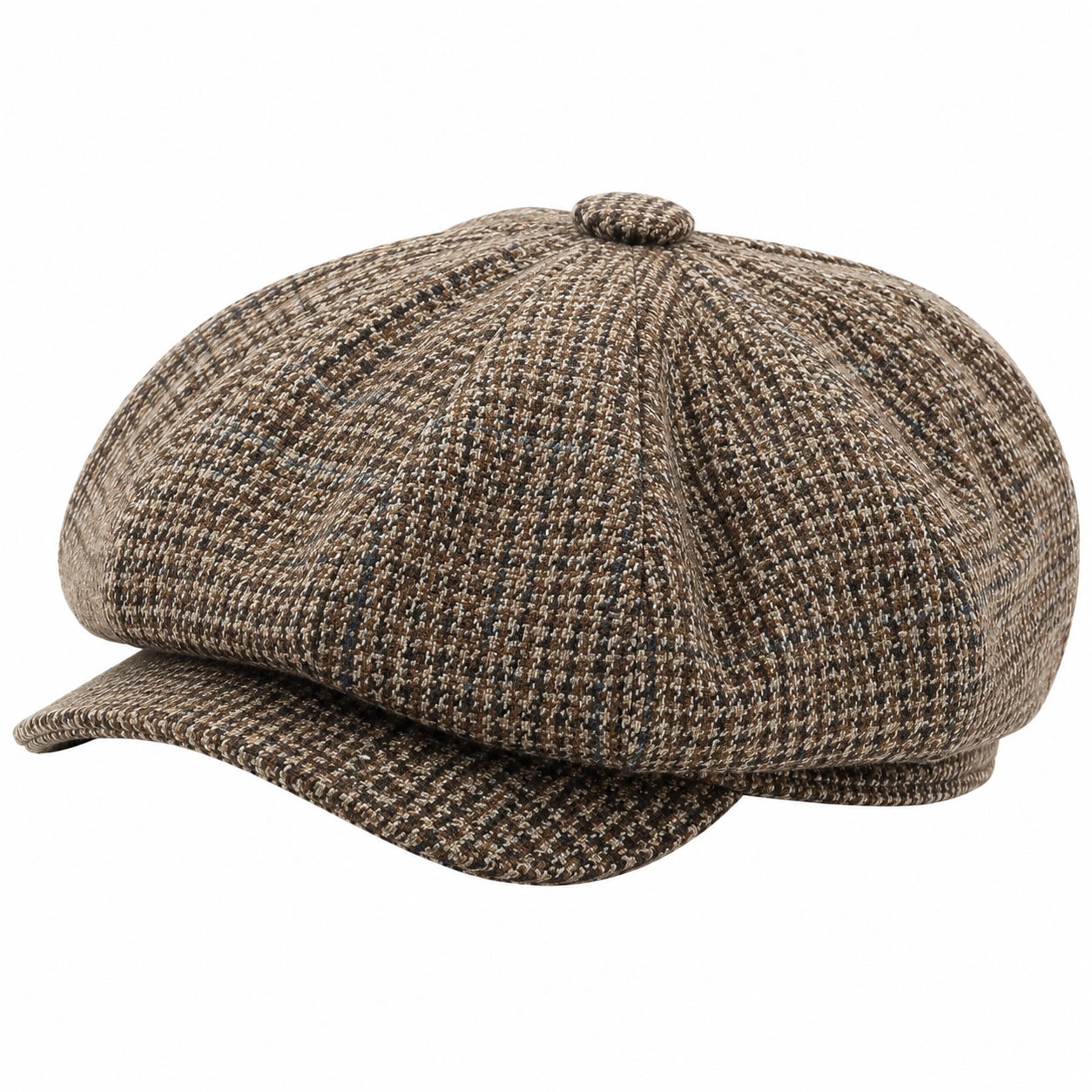Schiebermütze Einheitsgröße - braun beige schwarz meliert mit Schirm