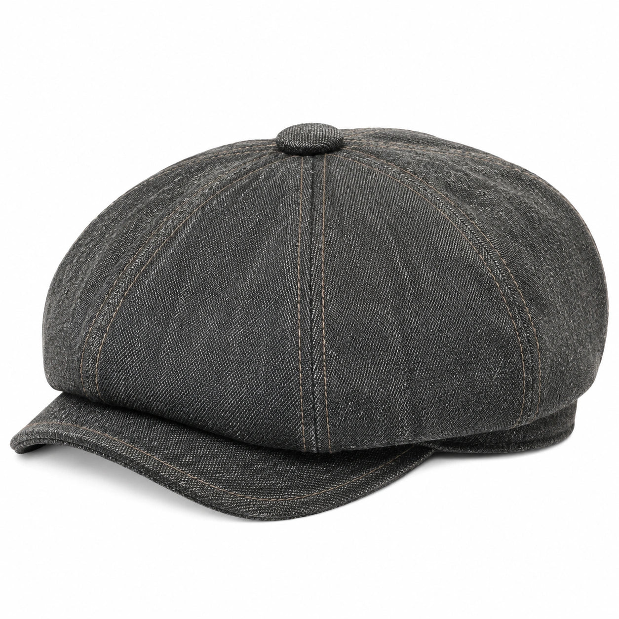 Schiebermütze Einheitsgröße aus dunklem Denim für Damen und Herren im klassischen Stil