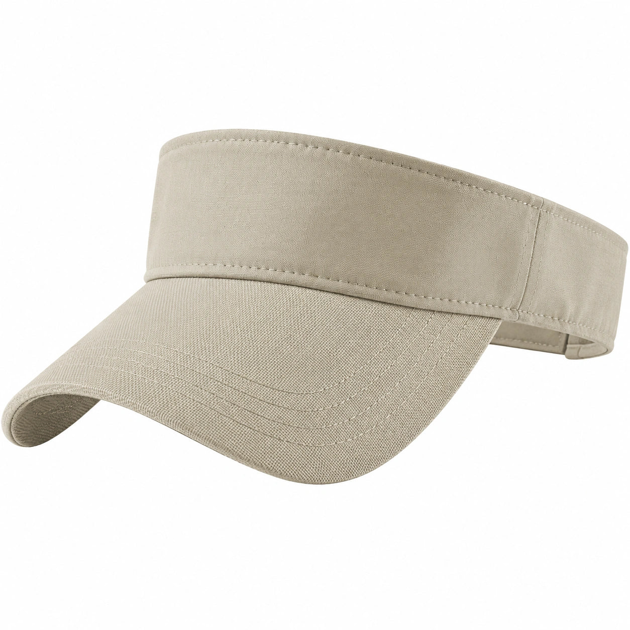 Visierkappe Einheitsgröße aus Textil Beige mit gebogenem Schirm für Sonnenschutz