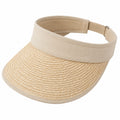 Damen Sonnenvisier Einheitsgröße Beige aus geflochtener Papierfaser mit verstellbarem Textilband