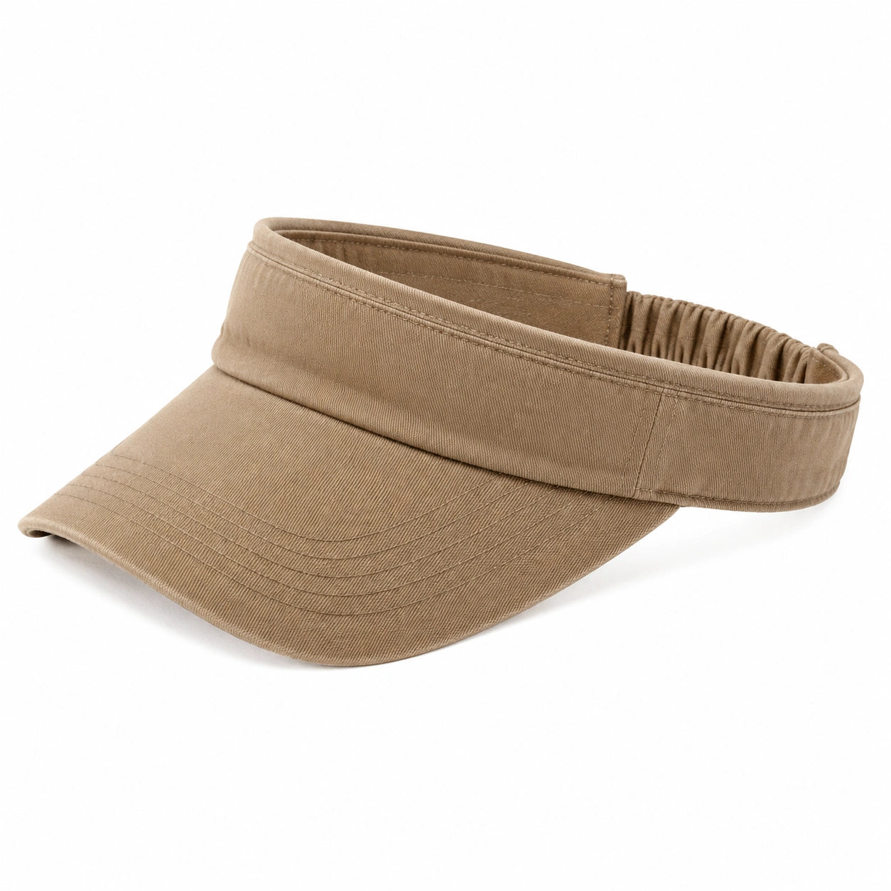 Sonnenvisier Einheitsgröße aus Textil in Beige mit elastischem Band